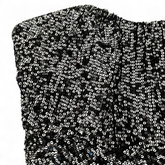 BADGLEY MISCHKA Collection Silk Sequined Wrap Dress 12 Formal Party Celebration - Picture 12 of 15